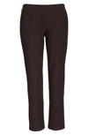 Eileen Fisher Stretch Crepe Slim Ankle Pants In Dark Brown