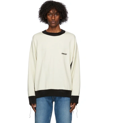 Ambush Logo-embroidered Raw-edge Sweatshirt In White