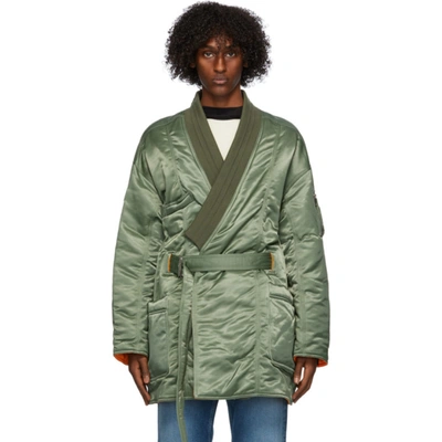 Ambush Ma-1 Hybrid Belted Robe Jacket In Green