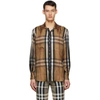 BURBERRY BROWN SILK TWILL RECONSTRUCTED SHIRT