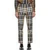 BURBERRY BURBERRY BEIGE AND BLACK CHECK TROUSERS