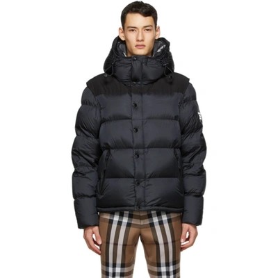 Burberry Detachable-sleeve Puffer Jacket In Black