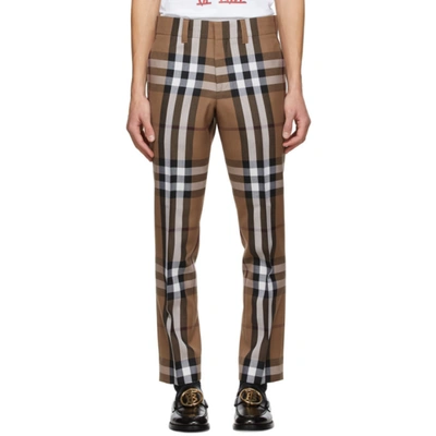 Burberry House Check Tailored Trousers In Brown