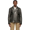Ader Error Black Leather Oversized Norman Jacket In Black
