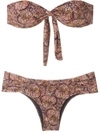 Isolda Borakay Printed Bandeau Bikini Set In Multicolour