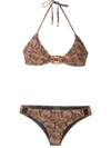 Isolda Pipa De Lycra Borakay Printed Bikini Set In Brown