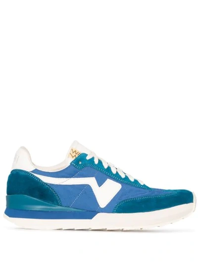 Visvim Fkt Runner Suede- And Leather-trimmed Nylon-blend Trainers In Blue