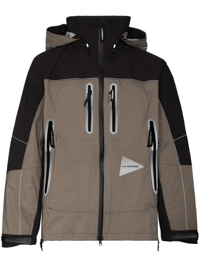 And Wander Event Two-tone Waterproof Rain Jacket In Grey