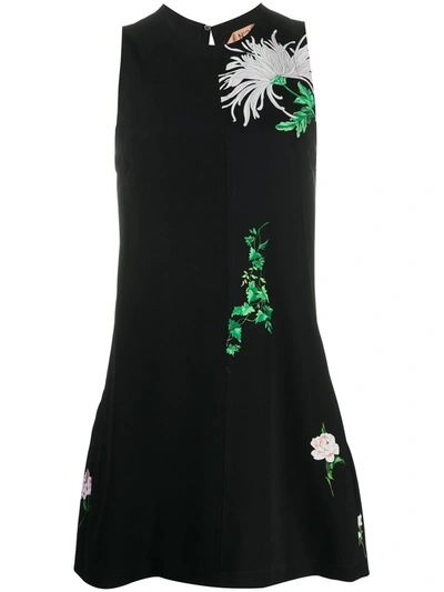 N°21 Floral Print Shift Dress In Black