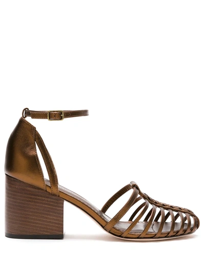 Sarah Chofakian Susan Leather Sandals In Brown