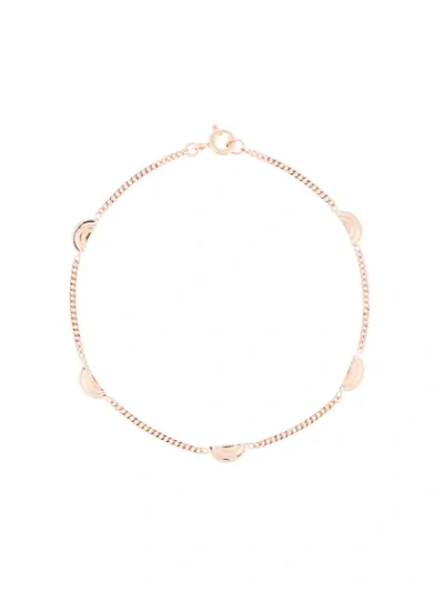 Natalie Marie 9kt Rose Gold Ochre Tile Charm Bracelet In Metallic