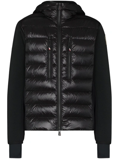 Moncler Après-ski Knit-sleeves Puffer Jacket In Black