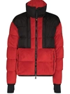 Moncler Red Nylon Marcassin Down Jacket In Red