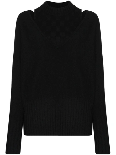 Xu Zhi Cutout Layered Wool Sweater In Black