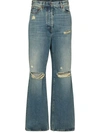 GUCCI RIPPED ECO WASHED ORGANIC DENIM JEANS