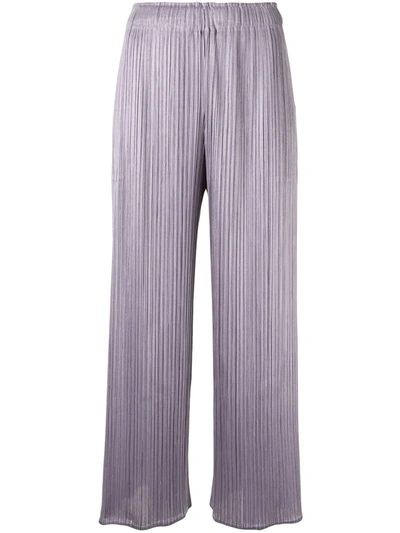 Issey Miyake Pleated Cropped Trousers In Purple
