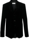 Saint Laurent Multicolor Short Velour 3-button Jacket For Men In Black
