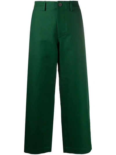 Sofie D'hoore Wide-leg Cropped Trousers In Green