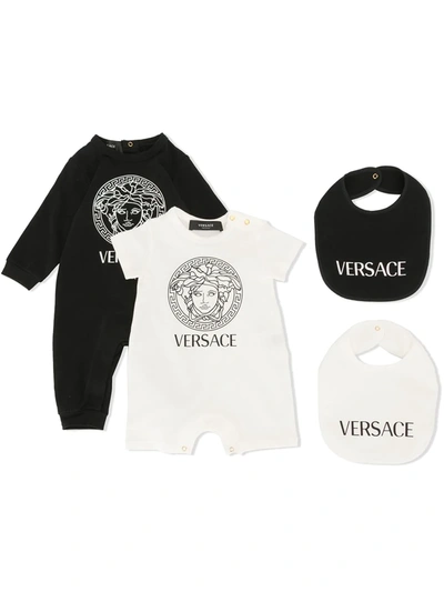 Young Versace Medusa Logo-print Babygrow Set In Black