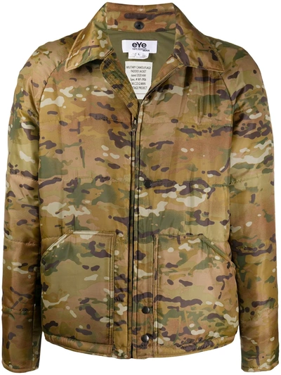 Junya Watanabe Camouflage-print Zip-up Jacket In Green