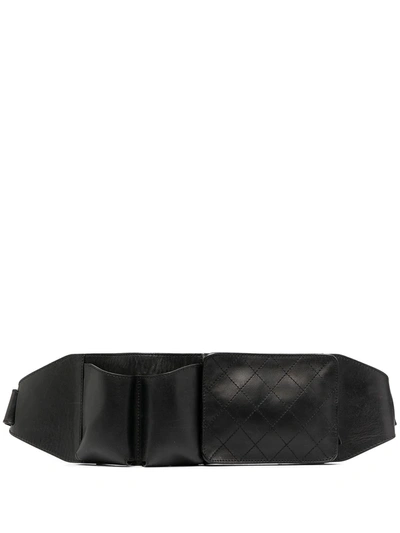 Pre-owned Chanel Diamond-quilted Belt Bag In Black
