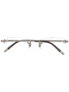 Montblanc Frameless Rectangular Glasses In Silver