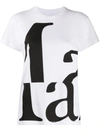 Maison Margiela Logo Print Cotton Jersey T-shirt In White,black