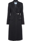 PRADA BUCKLE-FASTENING MID-LENGTH COAT