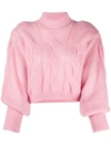 Greta Boldini Florida Juliet-sleeve Sweater In Pink