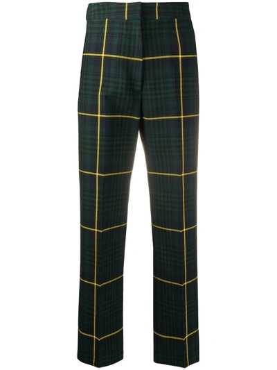 Tommy Hilfiger Checked Tailored Trousers In Green