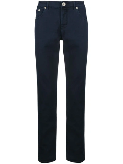 Brunello Cucinelli Low-rise Straight-leg Chinos In Blue