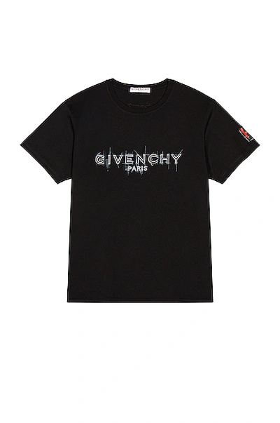 Givenchy Men's Embossed Logo Cotton Tee In Black