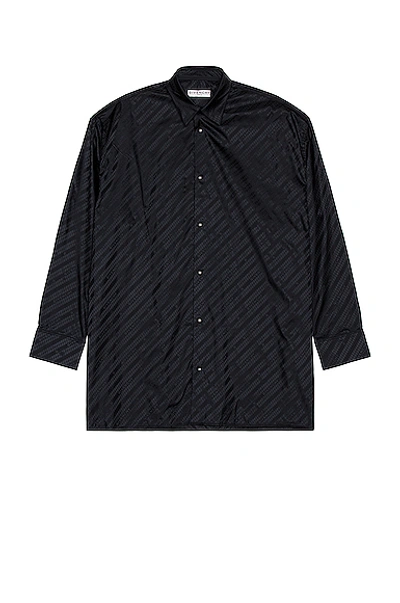 Givenchy Cotton Twill Shirt W/chain Detail In Black
