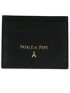 PATRIZIA PEPE PATRIZIA PEPE WOMEN'S BLACK LEATHER CARD HOLDER,2V7001A4U8K103 UNI