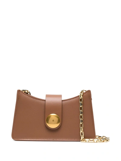 Elleme Gold Chain Mini Bag In Brown