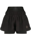Adidas By Stella Mccartney Truepurpose Layered Perforated Recycled-shell And Stretch Shorts In Black