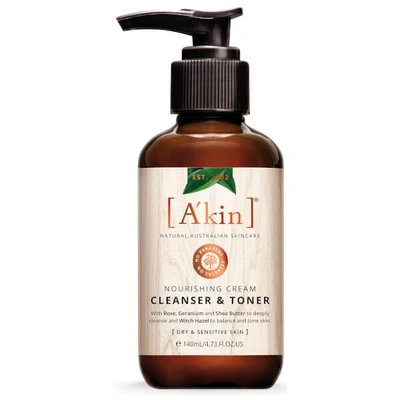 A'kin Nourishing Cream Cleanser & Toner 140ml