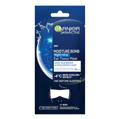 Garnier Moisture Bomb Deep Sea Water & Hyaluronic Acid Night-time Eye Tissue Mask 6g