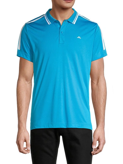 J. Lindeberg Contrast-trim Polo In Fancy Blue