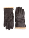 BARBOUR TEXTURED LEATHER GLOVES,0400013148449
