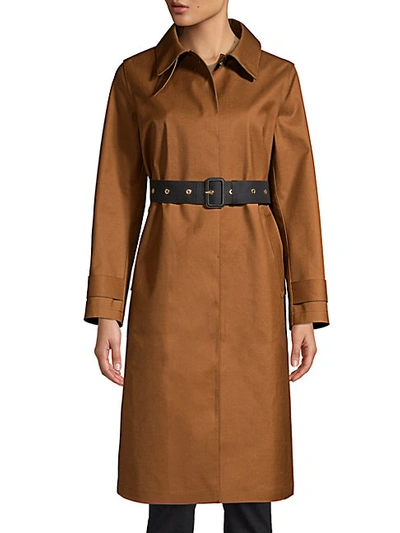 Mackintosh Roslin Brown Bonded Wool & Mohair Single Breasted Trench Coat | Lr-061