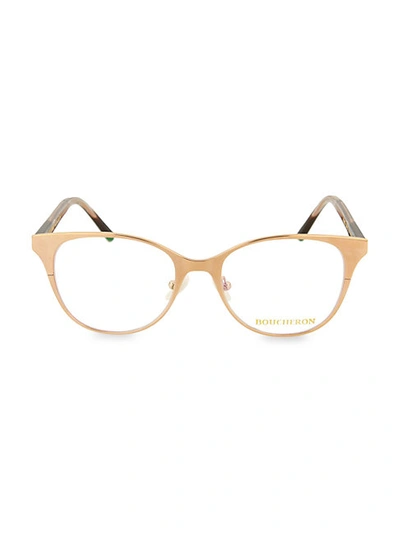 Boucheron 51mm Round Optical Glasses In Gold Brown