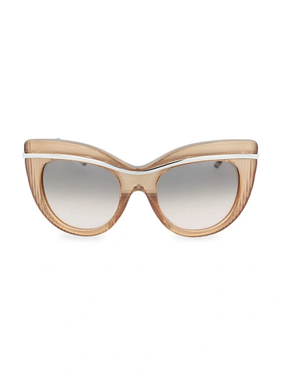 Boucheron 52mm Cat Eye Novelty Sunglasses In Crystal Silver Pink