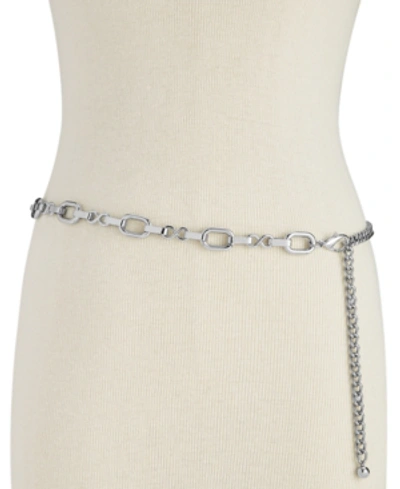 Inc International Concepts Metal Chain Belt, Created For Macy's In Silver