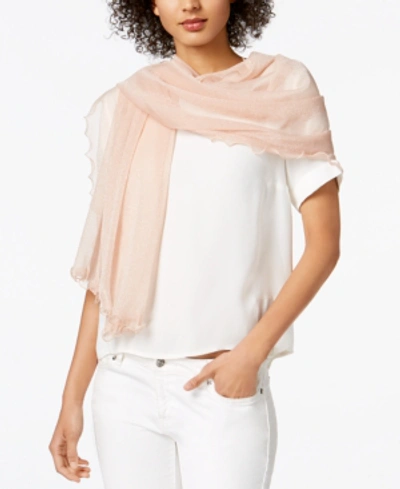Inc International Concepts Ruffle-edge Metallic Evening Wrap, Created For Macy's In Blush