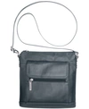 Giani Bernini Nappa Leather Venice Crossbody, Created For Macy's In Navy/silver