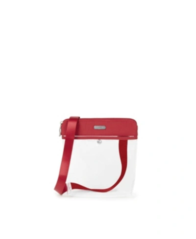 Baggallini Stadium Clear Pocket Crossbody In Red