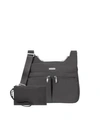 Baggallini On Track Zip Crossbody With Rfid Phone Wristlet In Charcoal