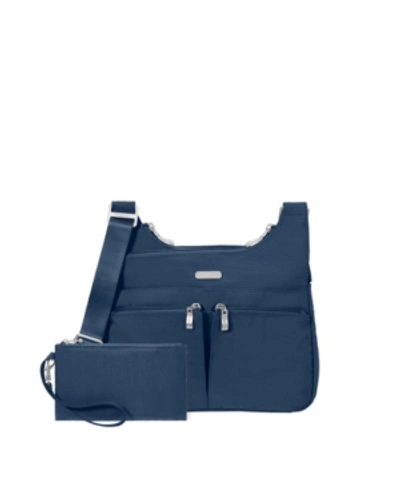 Baggallini Cross Over Crossbody With Rfid In Indigo