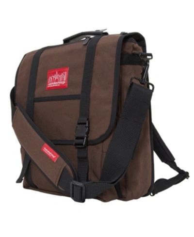 Manhattan Portage Commuter Laptop Bag With Back Zipper In Dark Brown